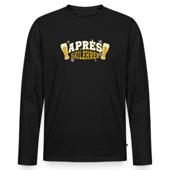 Après Ski Skilehrer Geschenk - Männer Premium Bio Langarmshirt - Schwarz - Vorne - Nico (187cm)