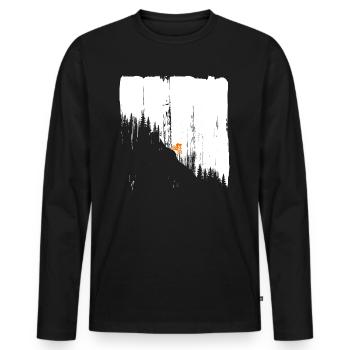 DownhillEr Cyclist Downhill Biker Gift - Men's Premium Organic Long Sleeve Shirt - black - Front - Nico (187cm)