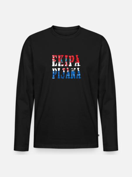 Hrvatska Kroatien Fussball - Männer Premium Bio Langarmshirt - Schwarz