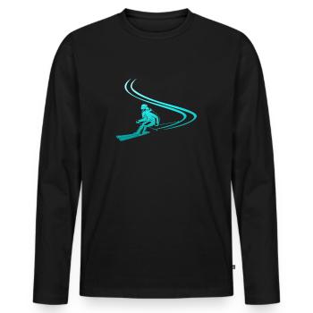 Ski ski ski ski vacances de vacances - T-shirt manches longues Premium bio Homme - noir - Devant - Nico (187cm)