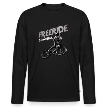 Freeride Downhill VTT cadeau - T-shirt manches longues Premium bio Homme - noir - Devant - Nico (187cm)