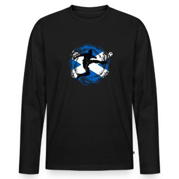 Scotland Football - Men's Premium Organic Long Sleeve Shirt - black - Front - Nico (187cm)