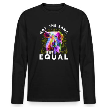 Not The Same But Equal Vegan Veganismus Geschenk - Männer Premium Bio Langarmshirt - Schwarz - Vorne - Nico (187cm)