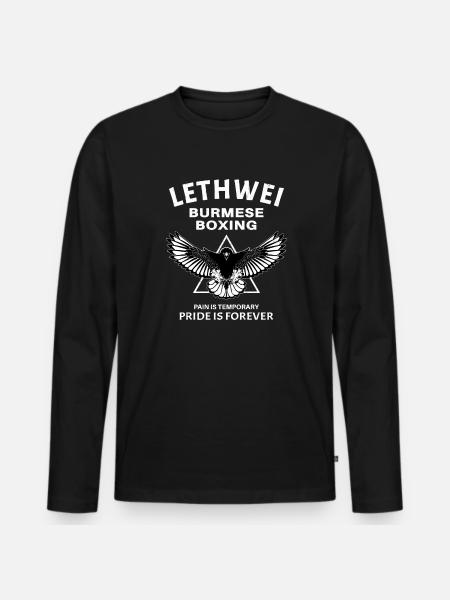 Lethwei Eagle - Men's Premium Organic Long Sleeve Shirt - black