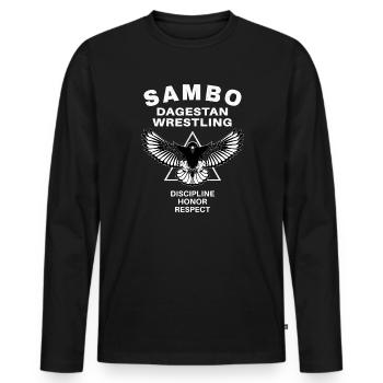 Sambo Daghestan Lutte - T-shirt manches longues Premium bio Homme - noir - Devant - Nico (187cm)