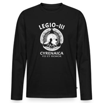 Legio 3 Cyrenaica - Men's Premium Organic Long Sleeve Shirt - black - Front - Nico (187cm)