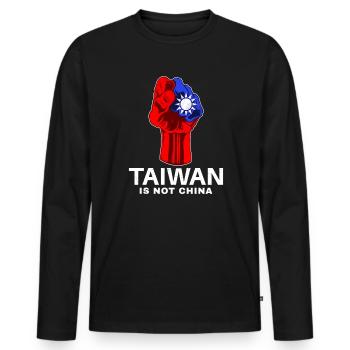 Taïwan n’est pas la Chine - T-shirt manches longues Premium bio Homme - noir - Devant - Nico (187cm)