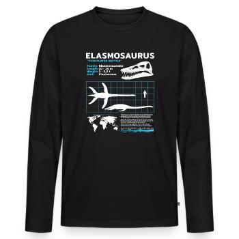 Fiche d’information sur Elasmosaurus - T-shirt manches longues Premium bio Homme - noir - Devant - Nico (187cm)