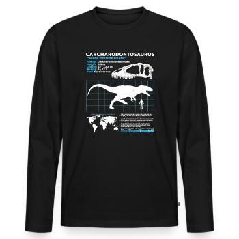 Carcharodontosaurus Datasheet - Men's Premium Organic Long Sleeve Shirt - black - Front - Nico (187cm)