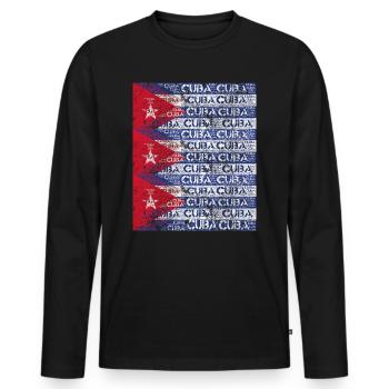 Cuba Cuban flag - Men's Premium Organic Long Sleeve Shirt - black - Front - Nico (187cm)