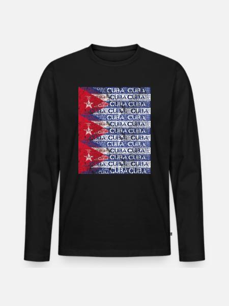 Cuba Cuban flag - Men's Premium Organic Long Sleeve Shirt - black
