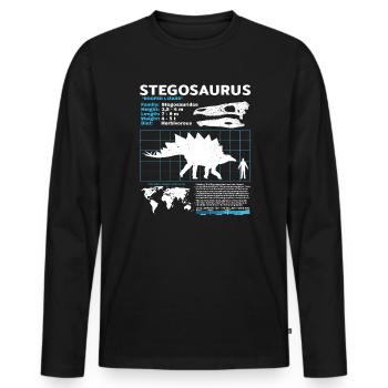 Fiche technique de Stegosaurus - T-shirt manches longues Premium bio Homme - noir - Devant - Nico (187cm)