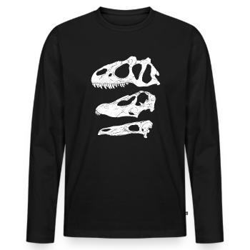 Allosaurus Diplodocus Stegosaurus - T-shirt manches longues Premium bio Homme - noir - Devant - Nico (187cm)