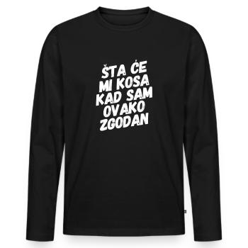 Jugo Balkan Zgodan - T-shirt manches longues Premium bio Homme - noir - Devant - Nico (187cm)