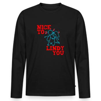 Danse swing Lindy Hop Nice to Lindy you - T-shirt manches longues Premium bio Homme - noir - Devant - Nico (187cm)
