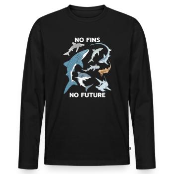 No Fins No Future Haiarten - Männer Premium Bio Langarmshirt - Schwarz - Vorne - Nico (187cm)