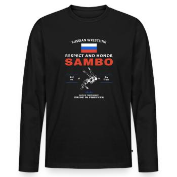 Sambo Fighter - Men's Premium Organic Long Sleeve Shirt - black - Front - Nico (187cm)