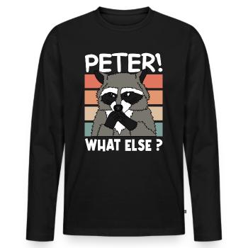 RACCOON RACOON PETER Christmas Gift - Men's Premium Organic Long Sleeve Shirt - black - Front - Nico (187cm)