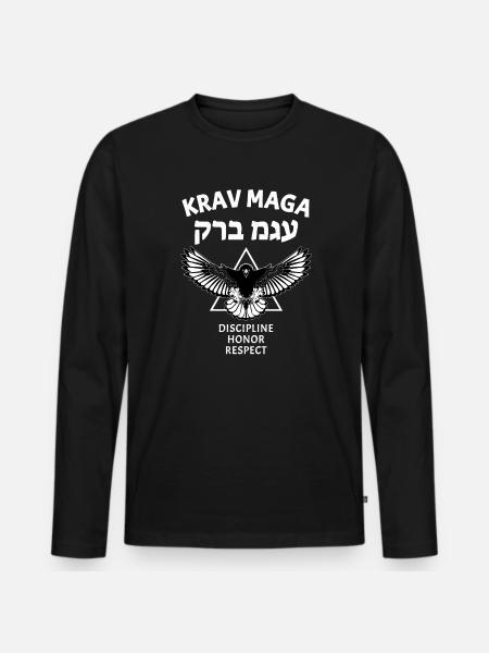 Krav Maga Eagle - Men's Premium Organic Long Sleeve Shirt - black