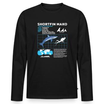 Fiche d’information sur Makohai - T-shirt manches longues Premium bio Homme - noir - Devant - Nico (187cm)