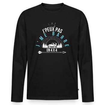 J'peux pas J'me Barre EN Voiture - T-shirt manches longues Premium bio Homme - noir - Devant - Nico (187cm)
