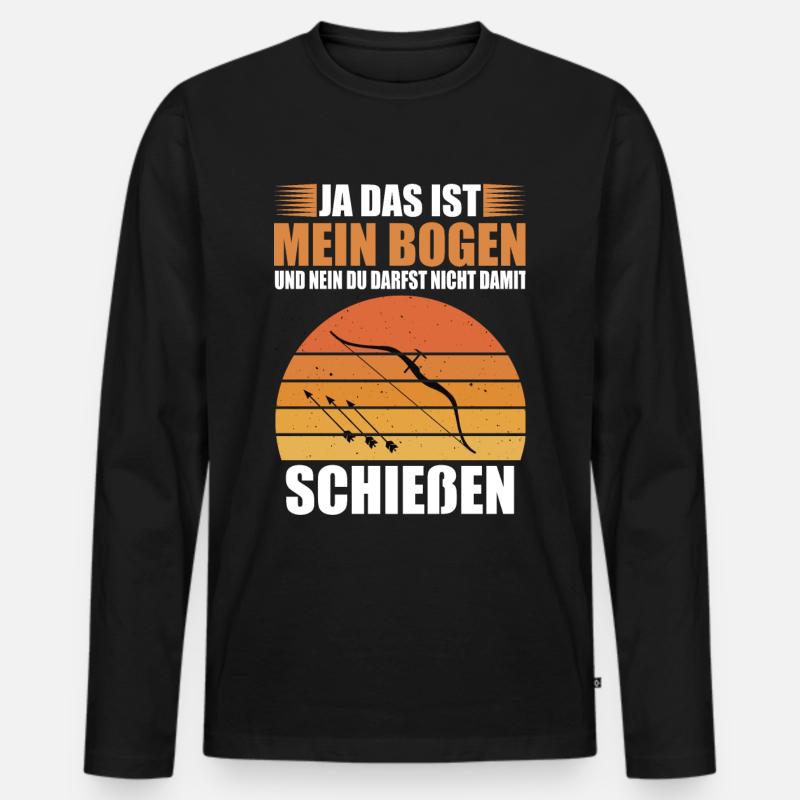 Bogenschütze - Bogensport Sprüche - Männer Premium Bio Langarmshirt - Schwarz