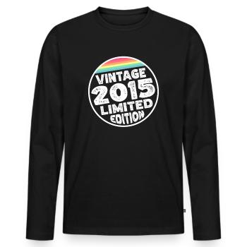 Vintage 2015 Geburtstag Geschenk Kinderparty - Männer Premium Bio Langarmshirt - Schwarz - Vorne - Nico (187cm)