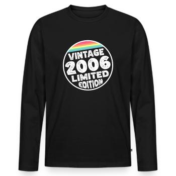 Vintage 2006 Birthday Gift Birthday Party - Men's Premium Organic Long Sleeve Shirt - black - Front - Nico (187cm)
