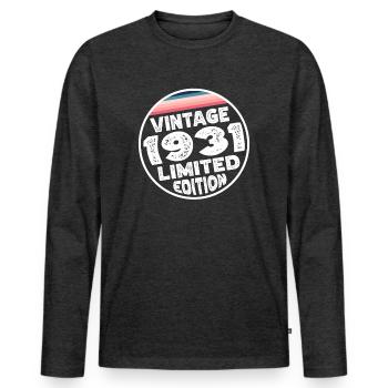 Limited Edition since 1931 Birthday Gift - Men's Premium Organic Long Sleeve Shirt - heather anthracite - Front - Nico (187cm)
