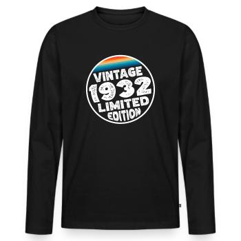 Édition limitée depuis 1932 Cadeau d’anniversaire - T-shirt manches longues Premium bio Homme - noir - Devant - Nico (187cm)