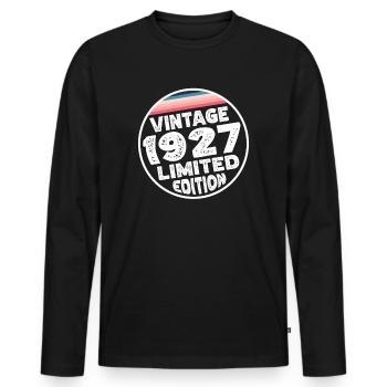 Édition limitée depuis 1927 Cadeau d’anniversaire - T-shirt manches longues Premium bio Homme - noir - Devant - Nico (187cm)