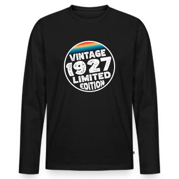 Édition limitée depuis 1927 Cadeau d’anniversaire - T-shirt manches longues Premium bio Homme - noir - Devant - Nico (187cm)
