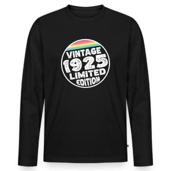 Limited Edition since 1925 Geburtstag Geschenk - Männer Premium Bio Langarmshirt - Schwarz - Vorne - Nico (187cm)