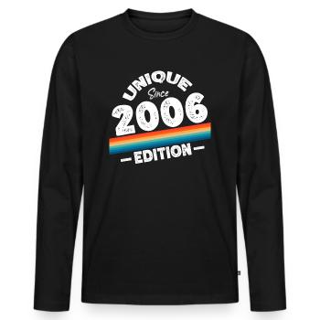 Unique Since 2006 Edition Birthday Vintage 2006 - Men's Premium Organic Long Sleeve Shirt - black - Front - Nico (187cm)