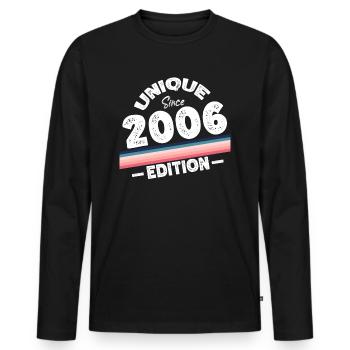 Unique Since 2006 Edition Birthday Vintage 2006 - Men's Premium Organic Long Sleeve Shirt - black - Front - Nico (187cm)