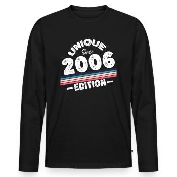 Unique Since 2006 Edition Birthday Vintage 2006 - Men's Premium Organic Long Sleeve Shirt - black - Front - Nico (187cm)