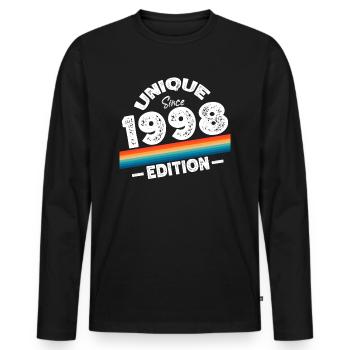 Unique Since 1998 Edition Birthday Vintage 1998 - Men's Premium Organic Long Sleeve Shirt - black - Front - Nico (187cm)