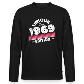 Unique depuis 1969 Edition Anniversaire Millésime 1969 - T-shirt manches longues Premium bio Homme - noir - Devant - Nico (187cm)