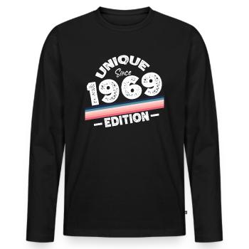 Unique depuis 1969 Edition Anniversaire Millésime 1969 - T-shirt manches longues Premium bio Homme - noir - Devant - Nico (187cm)