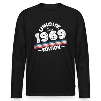 Unique depuis 1969 Edition Anniversaire Millésime 1969 - T-shirt manches longues Premium bio Homme - noir - Devant - Nico (187cm)