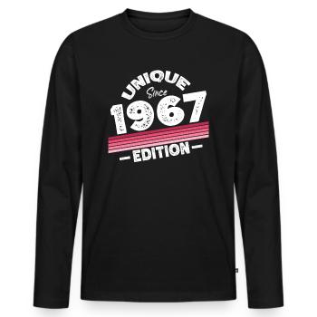 Unique depuis 1967 Edition Anniversaire Millésime 1967 - T-shirt manches longues Premium bio Homme - noir - Devant - Nico (187cm)