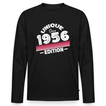 Unique depuis 1956 Edition Anniversaire Millésime 1956 - T-shirt manches longues Premium bio Homme - noir - Devant - Nico (187cm)