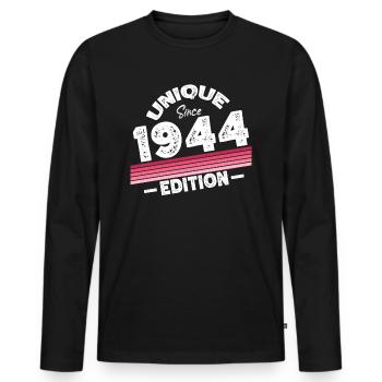 Unique depuis 1944 Edition Anniversaire Vintage 1944 - T-shirt manches longues Premium bio Homme - noir - Devant - Nico (187cm)