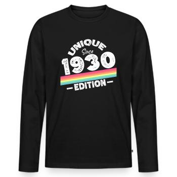 Unique depuis les années 1930 édition anniversaire Vintage des années 1930 - T-shirt manches longues Premium bio Homme - noir - Devant - Nico (187cm)