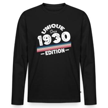 Unique depuis les années 1930 édition anniversaire Vintage des années 1930 - T-shirt manches longues Premium bio Homme - noir - Devant - Nico (187cm)