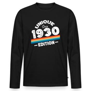 Unique depuis les années 1930 édition anniversaire Vintage des années 1930 - T-shirt manches longues Premium bio Homme - noir - Devant - Nico (187cm)