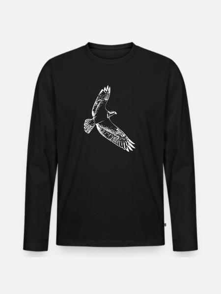 Hawk in flight - Men's Premium Organic Long Sleeve Shirt - black