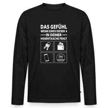 Snus Tabak Nikotin - Männer Premium Bio Langarmshirt - Schwarz - Vorne - Nico (187cm)