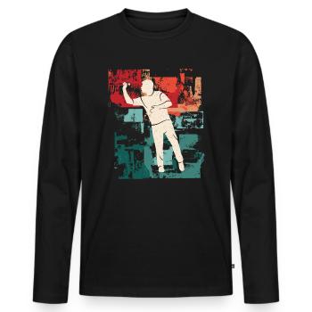 Joueur de fléchettes Joueur de fléchettes vintage - T-shirt manches longues Premium bio Homme - noir - Devant - Nico (187cm)