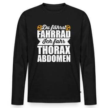 MTRA Röntgen Radiologie Radiologe - Männer Premium Bio Langarmshirt - Schwarz - Vorne - Nico (187cm)